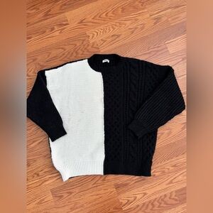 Two tone oversized sweater